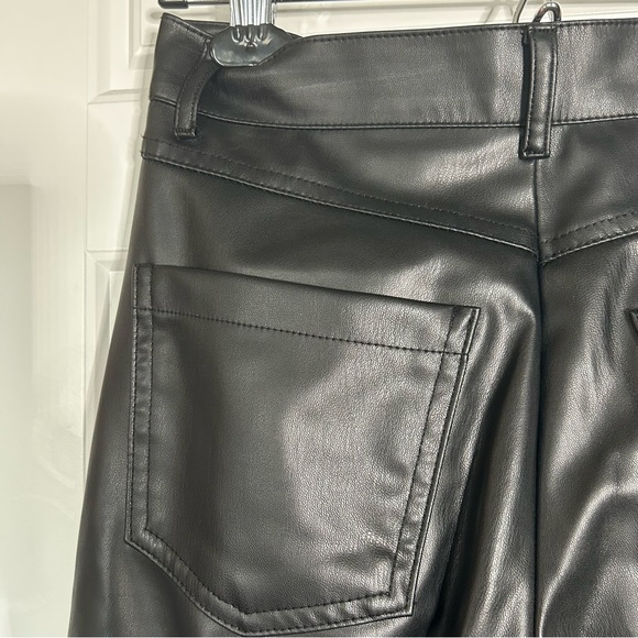 ZARA FAUX LEATHER STRAIGHT PANTS IN SIZE EXTRA SMALL (SIZE 2) IN BLACK - Picture 7 of 12